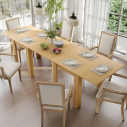 Folding Dining Table , Drop Leaf Table, Natural - thumbnail 6