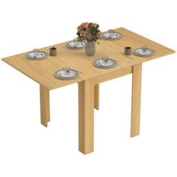Folding Dining Table , Drop Leaf Table, Natural - thumbnail 4