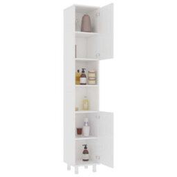 Berkfield Sturdy Bathroom Cabinet White 30X30X179 Cm Engineered Wood - thumbnail 3