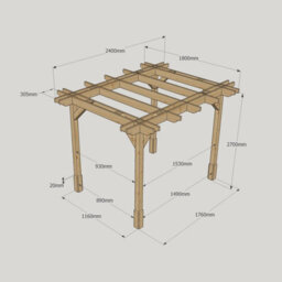 Rutland County Garden Furniture Double Premium Pergola - Wood - L180 X W240 X H270 Cm - Light Green - thumbnail 6