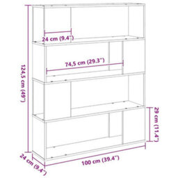 Berkfield Tv Cabinet Black Oak Engineered Wood 100 X 24 X 124 Cm - thumbnail 9