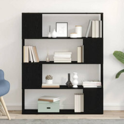 Berkfield Tv Cabinet Black Oak Engineered Wood 100 X 24 X 124 Cm - thumbnail 1