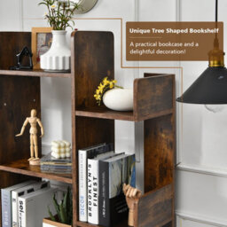 Costway Tree Bookshelf Tall Bookcase Corner Books Storage Organizer Display Cube Shelf - thumbnail 7