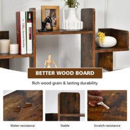 Costway Tree Bookshelf Tall Bookcase Corner Books Storage Organizer Display Cube Shelf - thumbnail 8