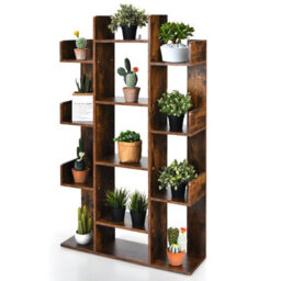 Costway Tree Bookshelf Tall Bookcase Corner Books Storage Organizer Display Cube Shelf - thumbnail 2