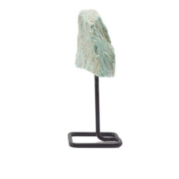 Amazonite Mineral Specimen On Metal Stand Natural Crystal Display Piece - thumbnail 6
