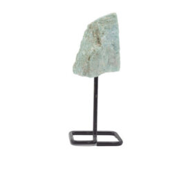 Amazonite Mineral Specimen On Metal Stand Natural Crystal Display Piece - thumbnail 7