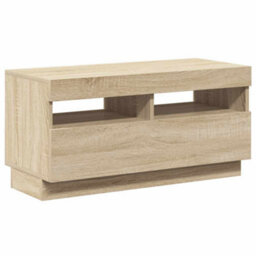 Berkfield Modern Tv Cabinet With Led Lights Sonoma Oak 80X35X40 Cm - thumbnail 7