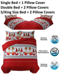 TheWhiteWater Limited Christmas Magical Gnome A Mythological Creature Duvet Set 3D Print Polycotton Bedding Set - thumbnail 5