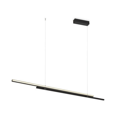 Luminosa Lighting Luminosa Halo Modern 150Cm Bar Pendant Ceiling Light Black 1100Lm White Shade - image 1