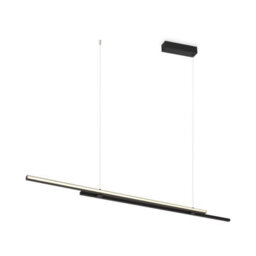 Luminosa Lighting Luminosa Halo Modern 150Cm Bar Pendant Ceiling Light Black 1100Lm White Shade - thumbnail 1