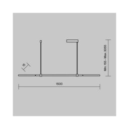 Luminosa Lighting Luminosa Halo Modern 150Cm Bar Pendant Ceiling Light Black 1100Lm White Shade - thumbnail 4