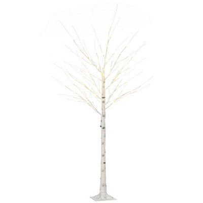 6Ft Artificial White Birch Tree With Pre Lit Led Light - image 1