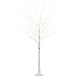 6Ft Artificial White Birch Tree With Pre Lit Led Light - thumbnail 1