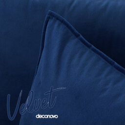 Deconovo Pack Of 2 Crushed Cushion Covers 65Cm X 65Cm 26X26 Inches Flanges Throw Pillow Cases For Bed With Invisible Zipper Navy - thumbnail 5