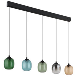 Luminosa Lighting Luminosa Minara Bar Pendant Ceiling Light Matt Black Glass Shade 5X Led 3000K - thumbnail 2