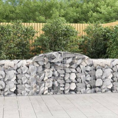 Berkfield Arched Gabion Baskets 10 Pcs 300X50X80/100 Cm Galvanised Iron - image 1