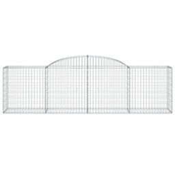 Berkfield Arched Gabion Baskets 10 Pcs 300X50X80/100 Cm Galvanised Iron - thumbnail 4
