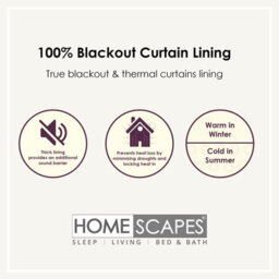 "Homescapes 100% Blackout Curtain Lining Pair 3-Pass Coating, 64 X 52""" - thumbnail 8