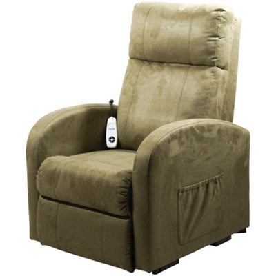 Loops Comfortable Sage Suedette Rise And Recline Chair With Single Motor - image 1