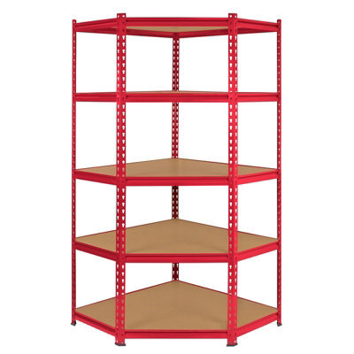 MonsterShop Z-Rax Corner Garage Shelving Unit - 5 Tier Heavy Duty Rack For Storage Steel Utility Shelves - image 1