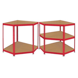 MonsterShop Z-Rax Corner Garage Shelving Unit - 5 Tier Heavy Duty Rack For Storage Steel Utility Shelves - thumbnail 3