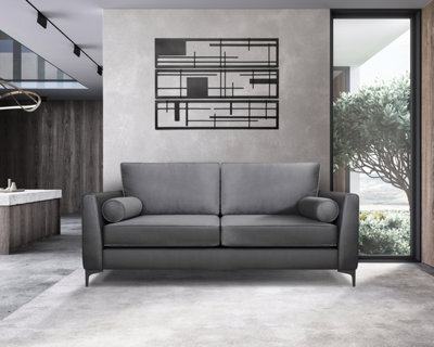Modern Home Zara 3 Seater Sofa Steel - image 1