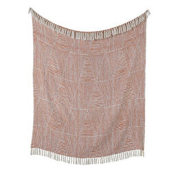 Appletree Myan Geometric Mosaic Design Terracotta Woven Throw - thumbnail 2