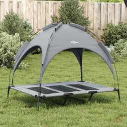 Walplus Dog Bed With Canopy Anthracite Oxford Fabric And Steel - thumbnail 3