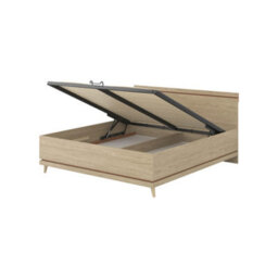 Arte Scandi Oak Oiled & Brick Ottoman Bed Eu Super King - Elegant 180X200Cm Storage Bed With Slats - thumbnail 1