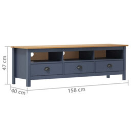 Walplus Tv Cabinet Hill Grey 158X40X47 Cm Solid Pine Wood - thumbnail 4