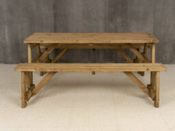 Arbor Garden Solutions Victoria Wooden Picnic Bench And Table Set, Outdoor Dining Set (7Ft, Rustic Brown) - thumbnail 4
