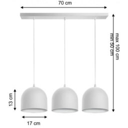 Luminosa Lighting Luminosa Madison Straight Bar Pendant Ceiling Light White 70Cm - thumbnail 2