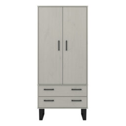 Core Products Grey Waxed 2 Door, 2 Drawer Wardrobe H176.0Cm X W76.5Cm X D53.0Cm - thumbnail 2
