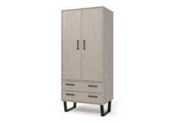 Core Products Grey Waxed 2 Door, 2 Drawer Wardrobe H176.0Cm X W76.5Cm X D53.0Cm - thumbnail 7