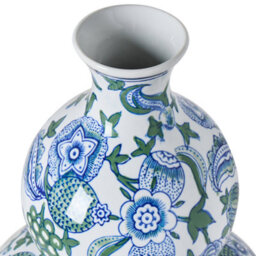 Beliani Flower Vase Mostoles Porcelain 45 Cm White/ Blue - thumbnail 4