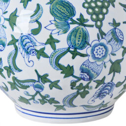 Beliani Flower Vase Mostoles Porcelain 45 Cm White/ Blue - thumbnail 5