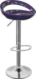 Lamboro Sorrento Swivel Breakfast Bar Stool, Chrome Stem, Height Adjustable Swivel Gas Lift, Home & Kitchen Plastic Barstool, Purple