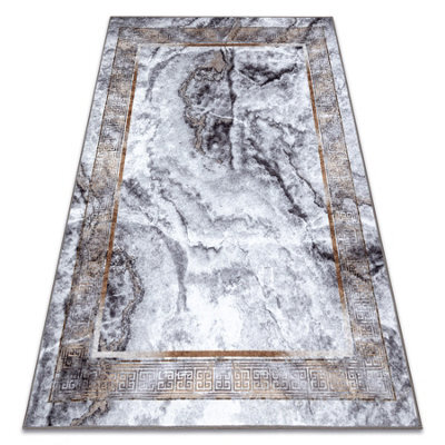 RugsX Miro 51278.812 Washing Carpet Marble, Greek Anti-Slip - Grey / Gold  200X290 Cm - image 1