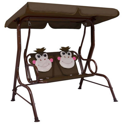 Walplus Kids Swing Bench Brown 115X75X110 Cm Fabric - image 1