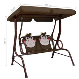 Walplus Kids Swing Bench Brown 115X75X110 Cm Fabric - thumbnail 7