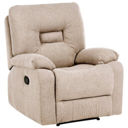 Beliani Manual Recliner Living Room Set 6 Seater Bergen Fabric Beige - thumbnail 6
