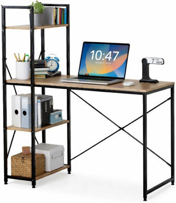 Celino Computer Desk Table Office Home Work Writing Desk Desktop For Pc Laptop Study Storage With Shelves - image 1