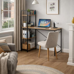 Celino Computer Desk Table Office Home Work Writing Desk Desktop For Pc Laptop Study Storage With Shelves - thumbnail 2