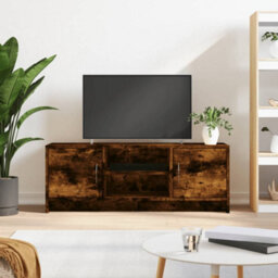 Berkfield Durable Tv Cabinet Smoked Oak 102X30X37.5 Cm Engineered Wood - thumbnail 2