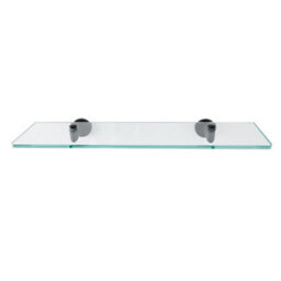 Homestylestore Wall Mounted Bathroom Glass Shelf With Black Brackets 500mm - thumbnail 2