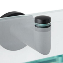 Homestylestore Wall Mounted Bathroom Glass Shelf With Black Brackets 500mm - thumbnail 3