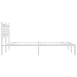 Berkfield Metal Bed Frame Without Mattress With Headboard White 140X190Cm - thumbnail 5