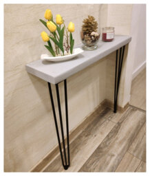 Moderix Rustic Console Table 225mm Hairpin 3R 860mm Antique Grey Length Of 80Cm - thumbnail 2