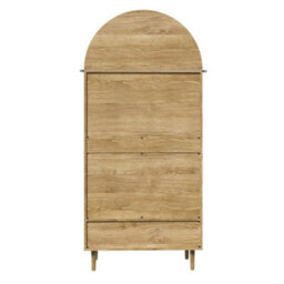 Matteo Elegant Arch-Top Wardrobe With Fabric Doors And Drawer - Wood Effect - thumbnail 7